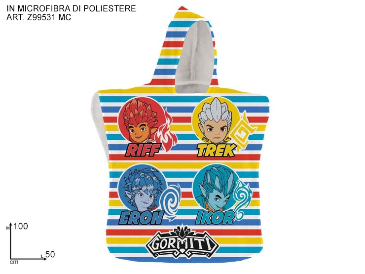 PONCHO GORMITI KIDS SUMM.POLMUL.Z99531MC - Summer > Tempo Libero E Giochi > Spiaggia Campeggio - Ingrosso B2B Magazzini Scatigna