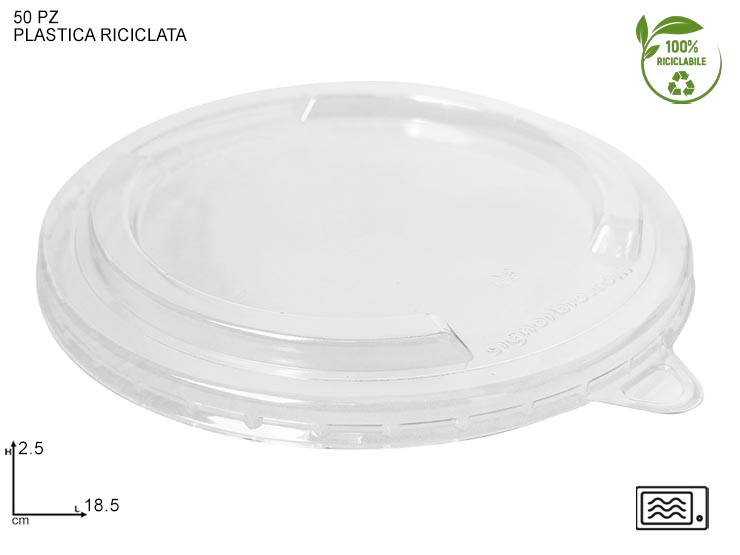BOWL LID PET 185 (50PCS) - H.o.r.e.c.a > Street Food > Contenitori Carta - Ingrosso B2B Magazzini Scatigna