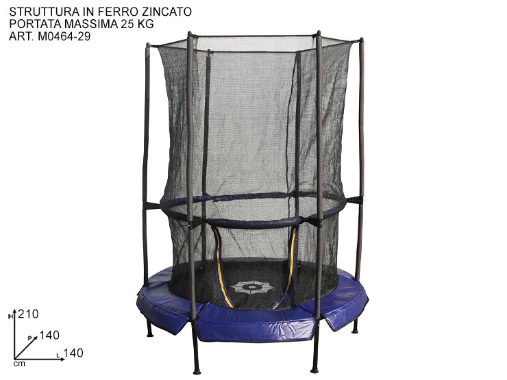 TRAMPOLINO HOPPER Cm.185 M0590 - Summer > Tempo Libero E Giochi > Giochi Aria Aperta - Ingrosso B2B Magazzini Scatigna