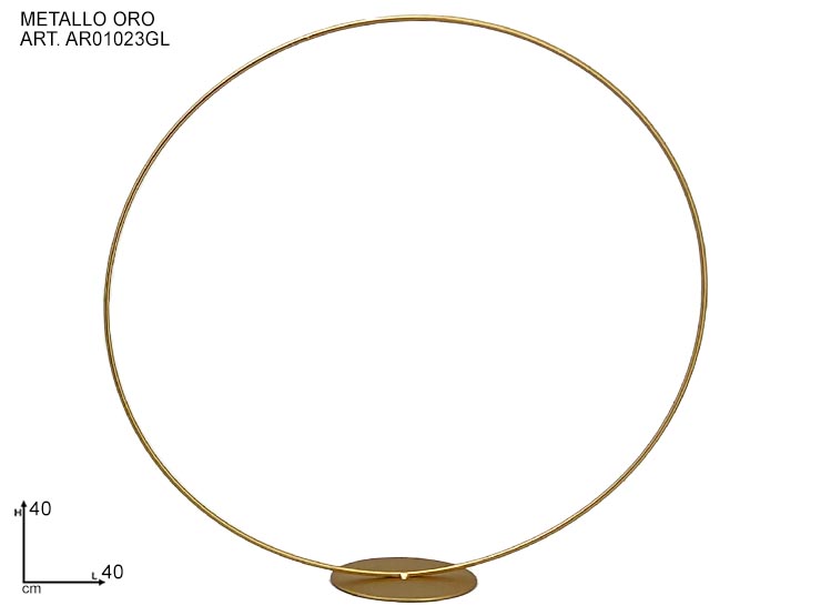 CERCHIO ORO C/PIEDISTALLO 40 - Eventi > Matrimonio > Strutture Allestimenti - Ingrosso B2B Magazzini Scatigna