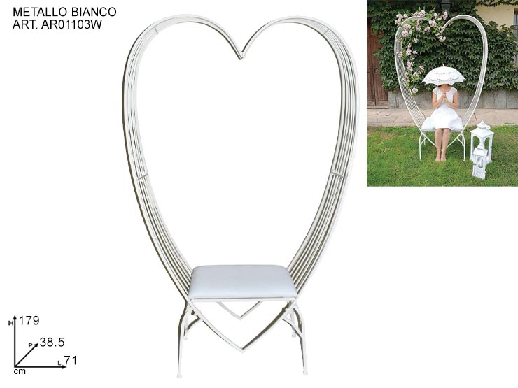 PANC.  SPOSI CUORE BIANC71X38.5X179H - Eventi > Matrimonio > Strutture Allestimenti - Ingrosso B2B Magazzini Scatigna