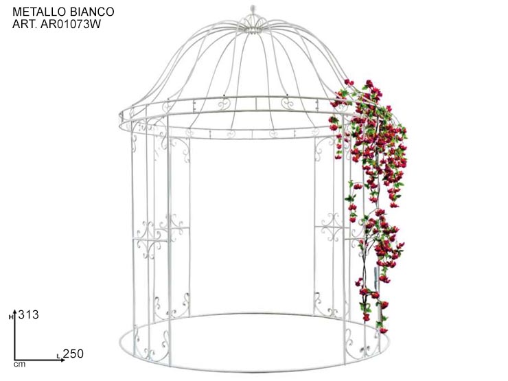 GAZEBO METALLO BIANCO  H313 - Eventi > Matrimonio > Strutture Allestimenti - Ingrosso B2B Magazzini Scatigna