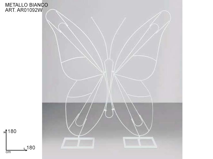 FARFALLA METALLO BIANCA 180XH180AR01092W - Eventi > Matrimonio > Strutture Allestimenti - Ingrosso B2B Magazzini Scatigna