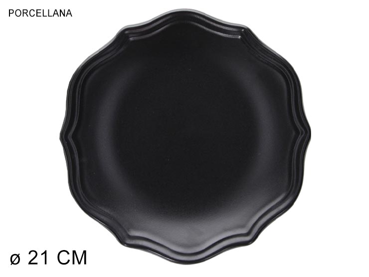 PIATTO DESSERT CM 21 CECILE CECILE BLACK - Everyday > Tavola > Servizio Piatti Ceramica - Ingrosso B2B Magazzini Scatigna
