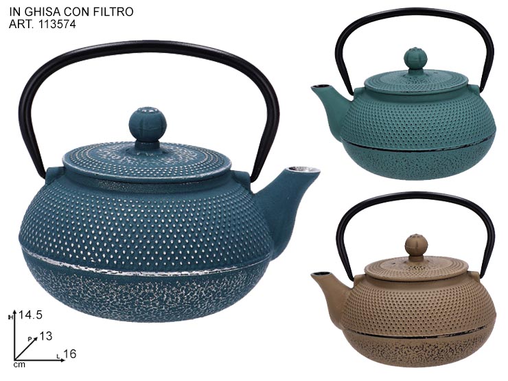 TEIERA GHISA A3C 600ML CM16X13XH15 11357 - Everyday > Tavola > Tieiere - Ingrosso B2B Magazzini Scatigna