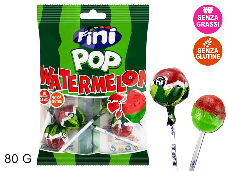 FINIPOP ANGURIA 12BX80GR - Dolciumi > Caramelle E Gommose > Fini - Ingrosso B2B Magazzini Scatigna